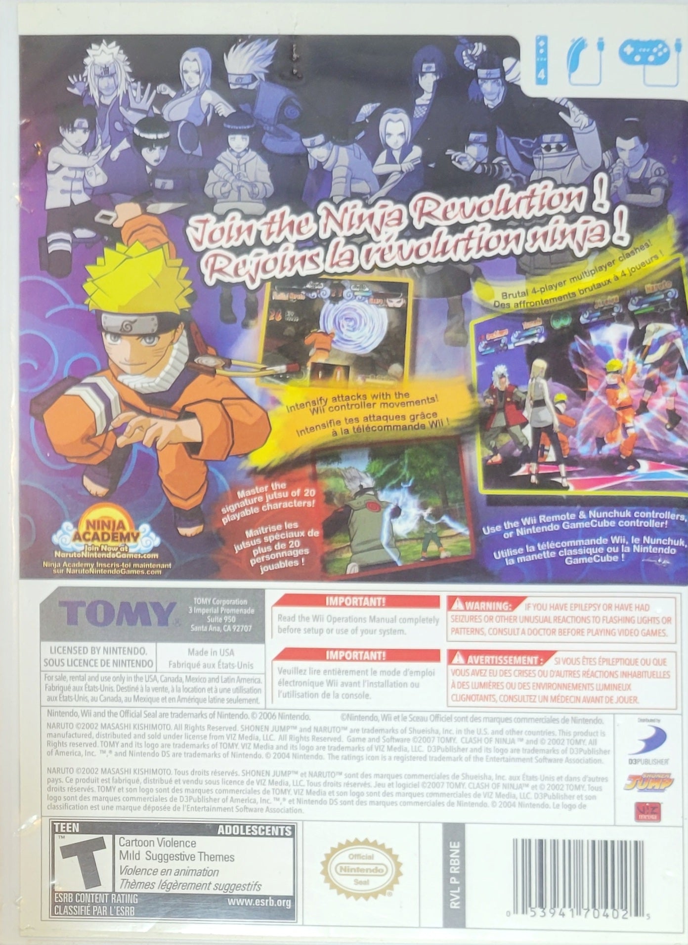 Naruto: Clash of the Ninja Revolution – 2007 Nintendo Wii CIB – RE-SEALED + Clean Disc