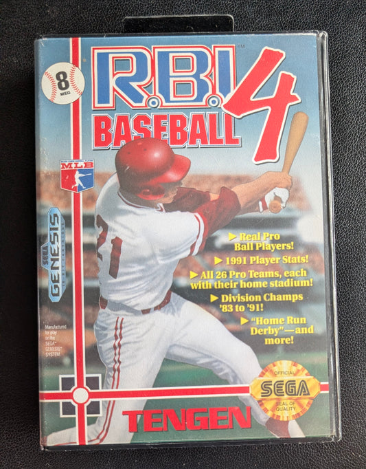 RBI Baseball 4 - Boxed CIB Hang Tab (Sega Genesis) | 1993 | Sports / Baseball