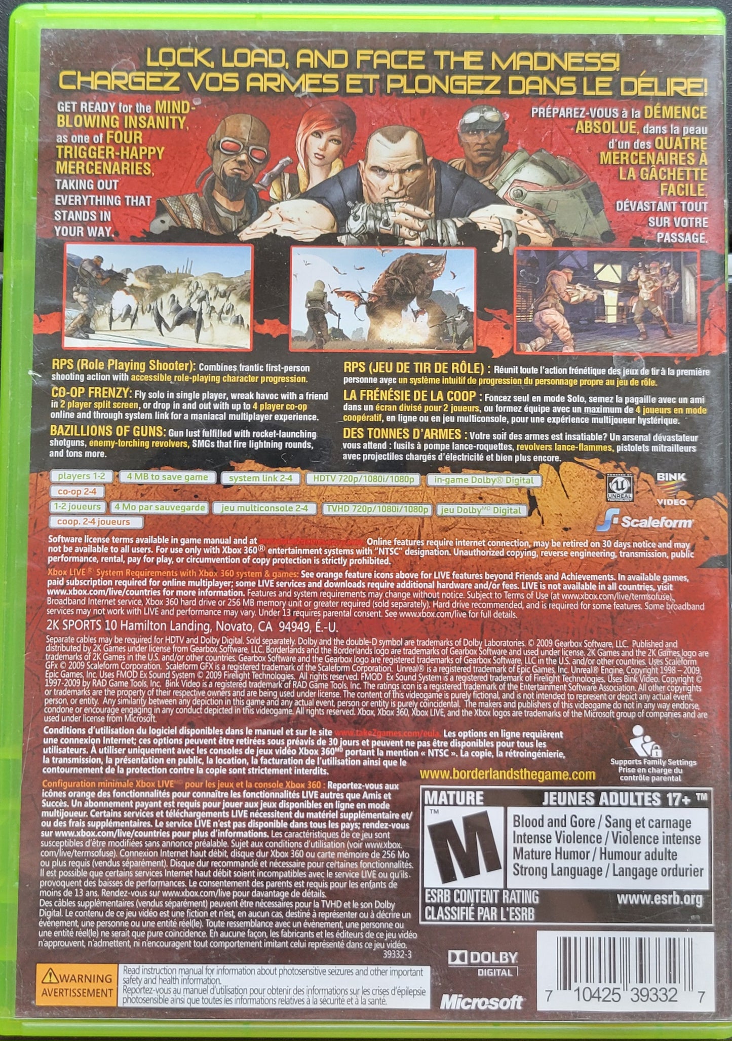 BORDERLANDS - Microsoft XBOX 360 - CIB Pre-Owned Great Shape Tested & Working