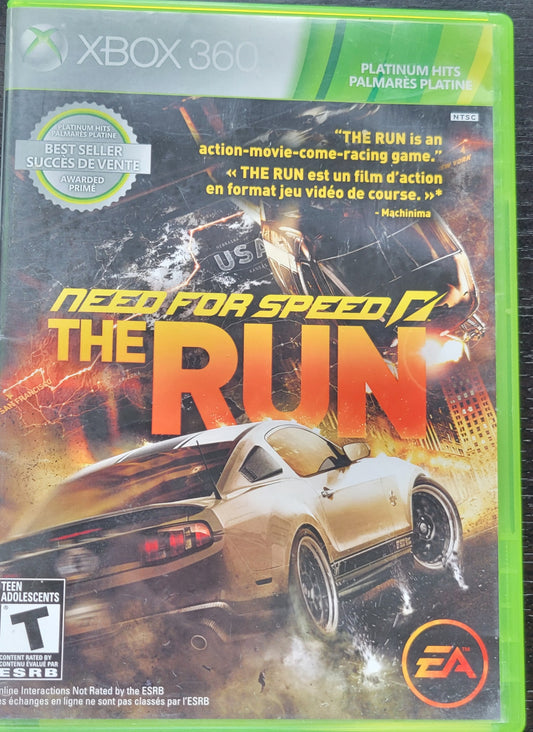 Need For Speed: The Run - Platinum Hits - Microsoft XBOX 360 - CIB Pre-Owned Great Shape Tested & Working