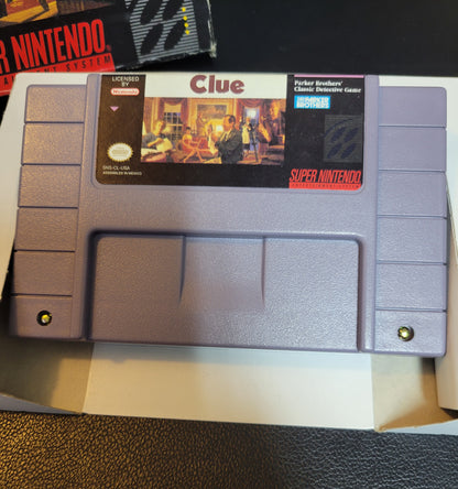 CLUE (SNES) - Super Nintendo Ent. 1992 Great Condition - CWB Box + Inserts + Protector