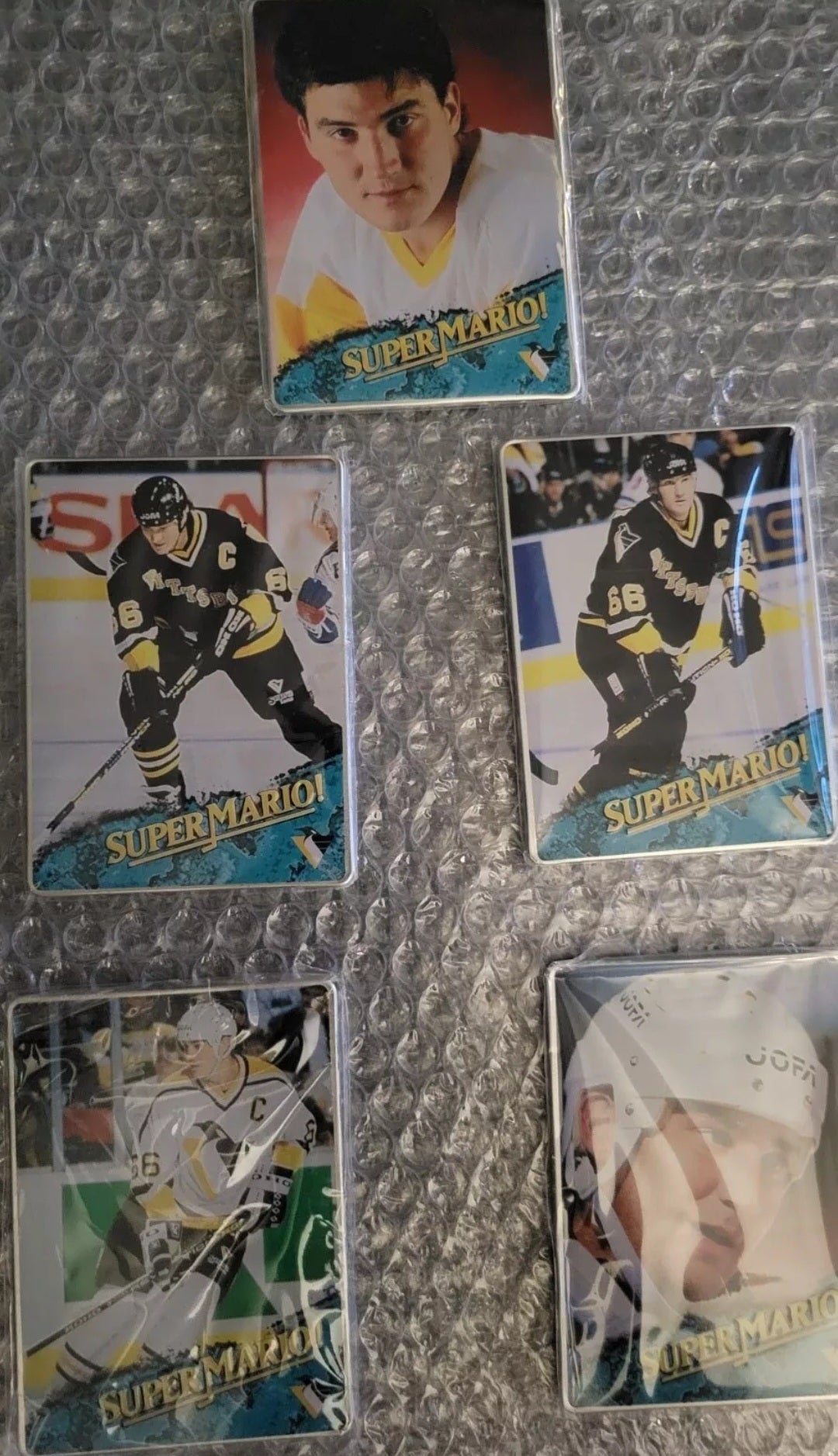 Super Mario Lemieux Metallic Trading Card COMPLETE Set Of 5 1996-97 SEALED