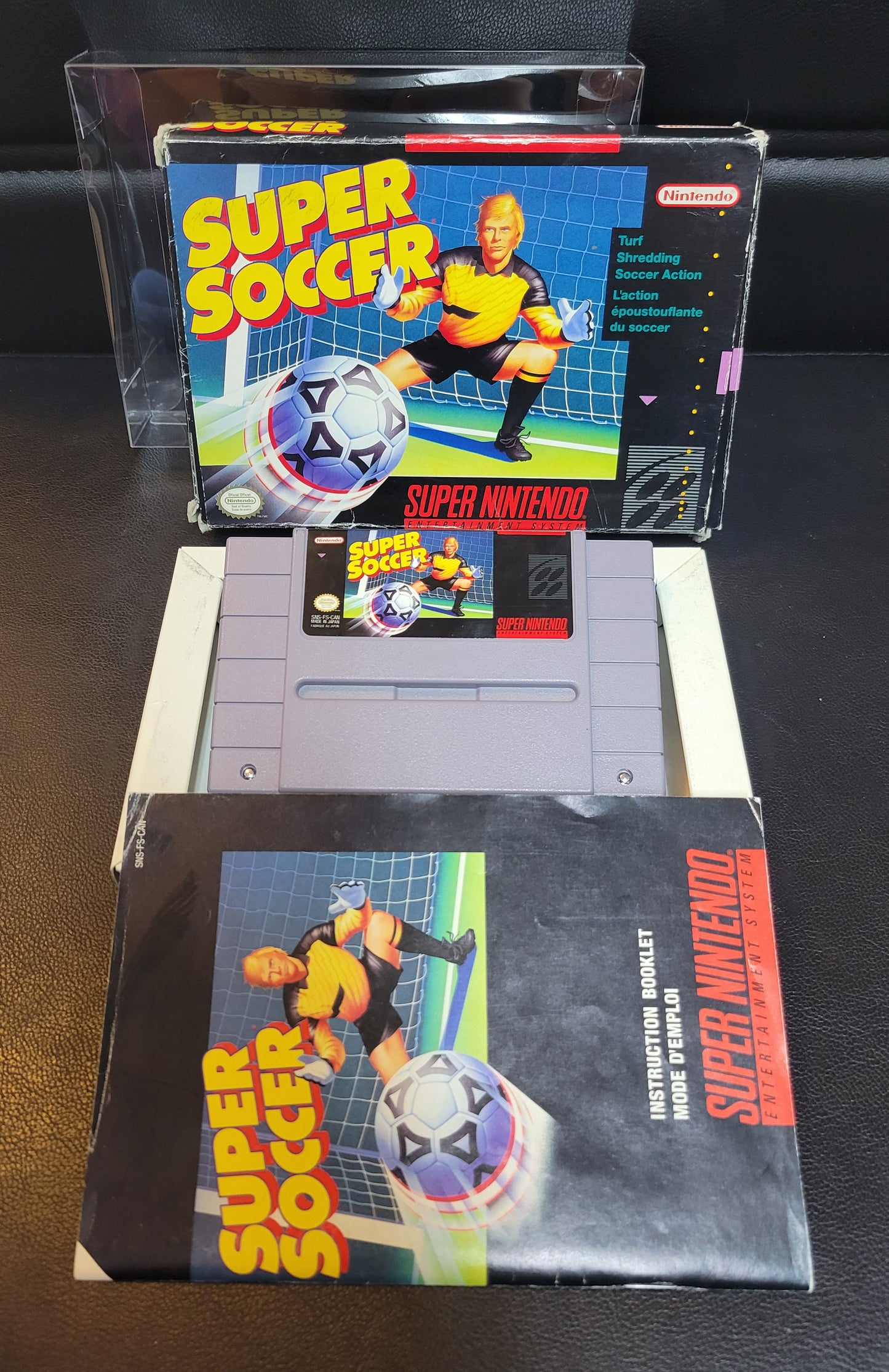 SUPER SOCCER (SNES) - Super Nintendo Ent. 1993 Great Condition - CWB Box + Manual + Protector