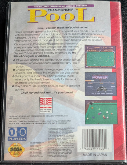 Championship Pool - CIB (Sega Genesis) | 1993 | Sports / Billiards