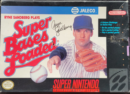 SUPER BASES LOADED CWB Complete With Box - SNES - Super Nintendo Ent. System NTSC Cartridge + Plastic Protector