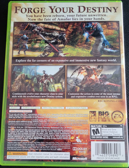 Kingdoms Of Amalur RECKONING - Microsoft XBOX 360 - CLEAN DISC CIB Pre-Owned Great Shape Tested & Working