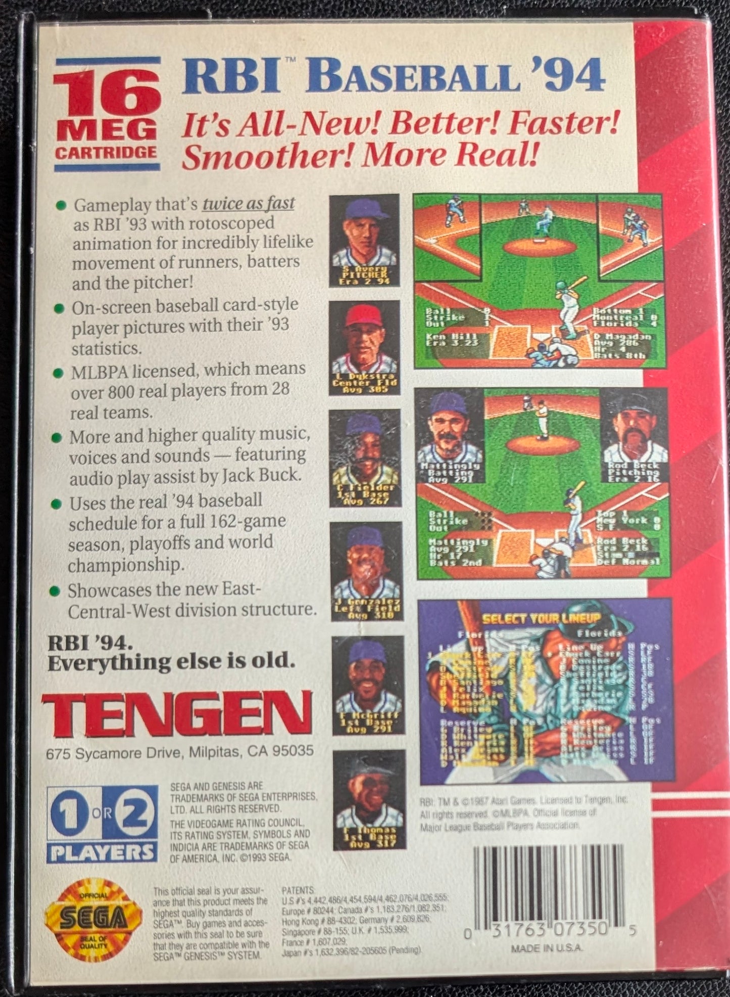 RBI Baseball '94 - Boxed CIB (Sega Genesis) | 1994 | Sports / Baseball
