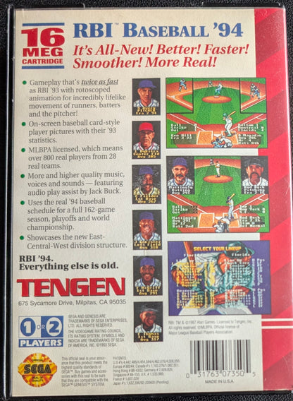 RBI Baseball '94 - Boxed CIB (Sega Genesis) | 1994 | Sports / Baseball