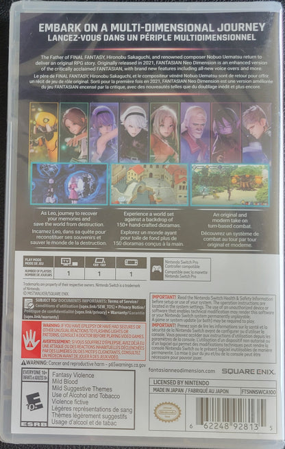 Fantasian Neo Dimension - FACTORY SEALED Nintendo Switch (2019) + Plastic Protection Sleeve