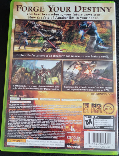 Kingdoms Of Amalur RECKONING - Microsoft XBOX 360 - CLEAN DISC CIB Pre-Owned Great Shape Tested & Working