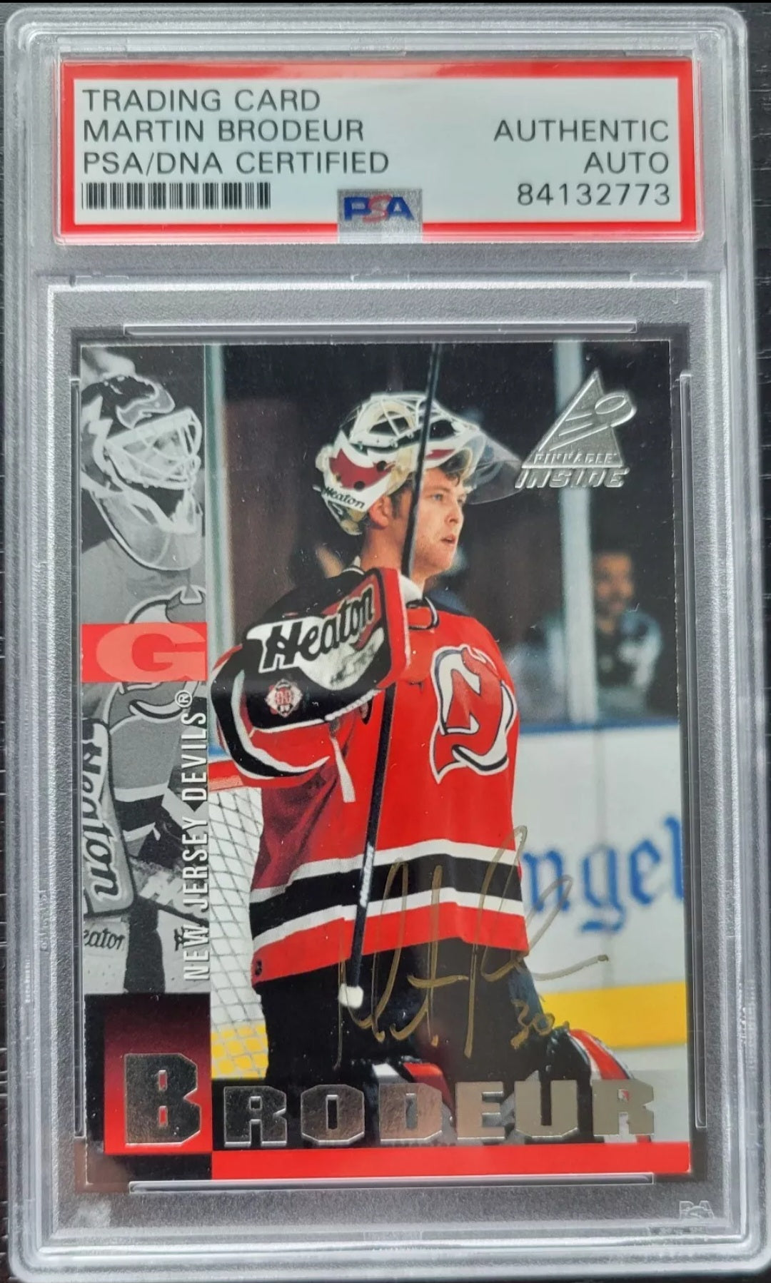 1997 MARTIN BRODEUR AUTOGRAPH PSA/DNA CERTIFIED PROMO CARD 1 OF 1! PINNACLE 🔺️