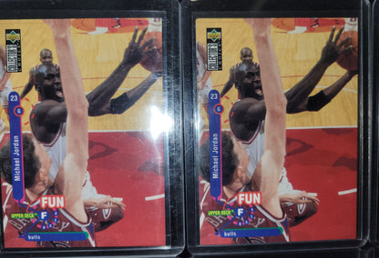 VINTAGE Lot Of 6 MICHAEL JORDAN Upper Basketball Cards Great Shape Protected Since New Smoke Free Home NBA Basketball Card