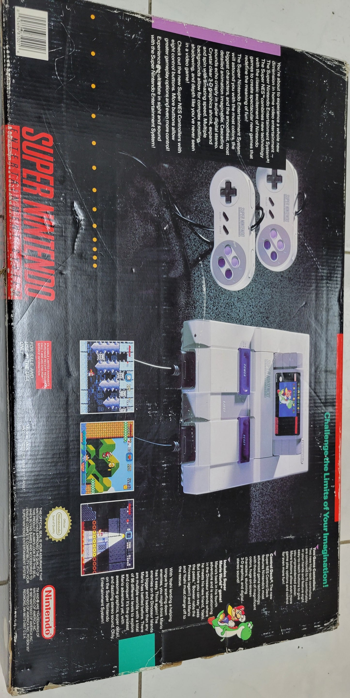 Authentic SNES (Super Nintendo Ent. System) Lot Complete In Box Styrofoam In Tact + 6 Games + 2 Controllers & Hook Up Cords IMMACULATE COND.