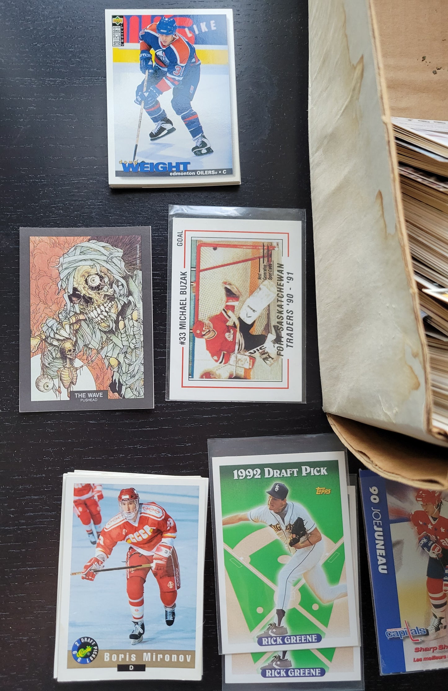 *Very Interesting* Long Box Estimated 3 - 500 Various Sports 80s 90s Possible Hockey Baseball Basketball Golf Metal Rock Band Boxed Since New Great Investment Opportunity