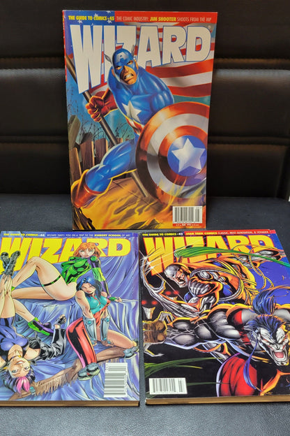 Unique MINI Retro 1990s Wizard Comic Book Price Guide Magazine Lot Of 3 Captain America & More! Great Condition Smoke Free Home