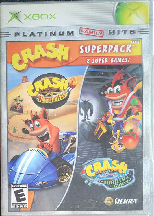 Crash Bandicoot Super Pack x2 Games! (CIB) OG Microsoft XBOX  Pre-Owned Great Shape Tested & Working CLEAN DISC