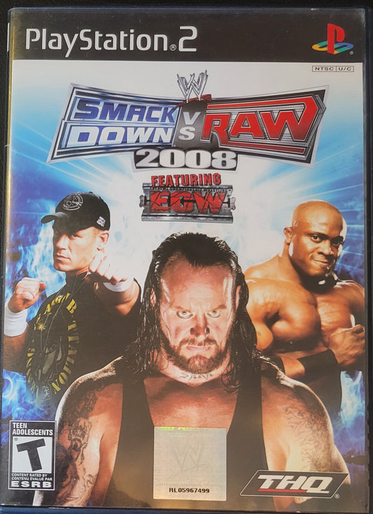 Smackdown Vs Raw 2008 Feat. ECW - Sony PlayStation 2 PS2 (CIB) Pre-Owned Tested & Working Clean Disc!