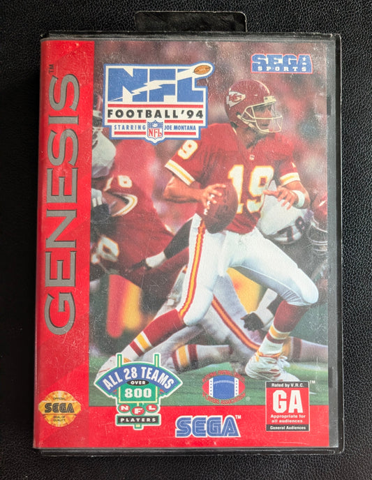 NFL Football '94 Featuring Joe Montana - Boxed CIB Hang Tab (Sega Genesis) | 1993 | Sports / Football