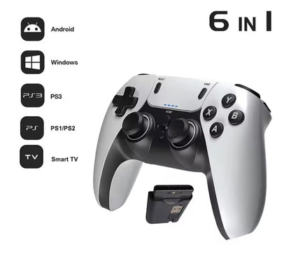 6-in-1 Wireless Gaming Controller (Aftermarket) | PS1 PS2 PS3 | PC Android Smart TV | 2.4GHz Adapter Included