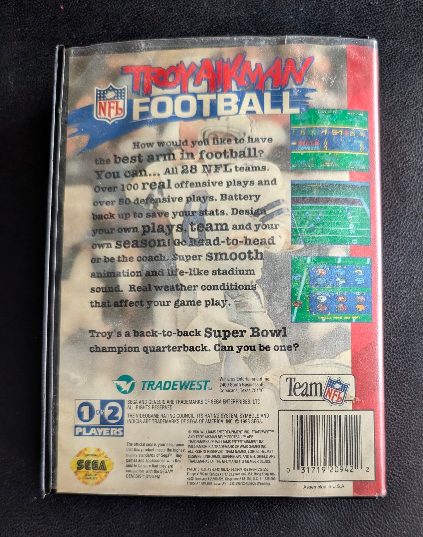 Troy Aikman Football - Boxed (Sega Genesis) | 1994 | Sports / Football
