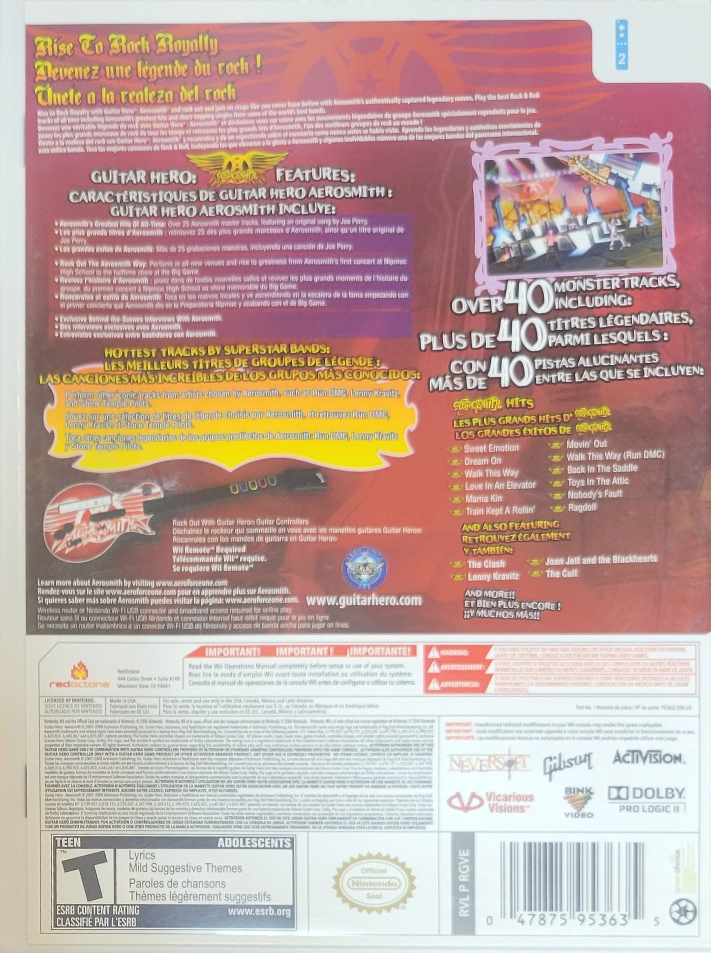 Guitar Hero Aerosmith – 2008 Nintendo Wii CIB Re-Sealed Like New