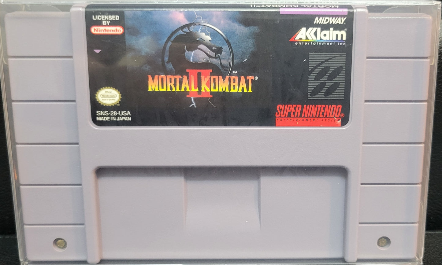 1993 Mortal Kombat 2 SNES Authentic Cartridge (Super Nintendo Entertainment System) Classic Arcade Game Great Original Condition Immaculate