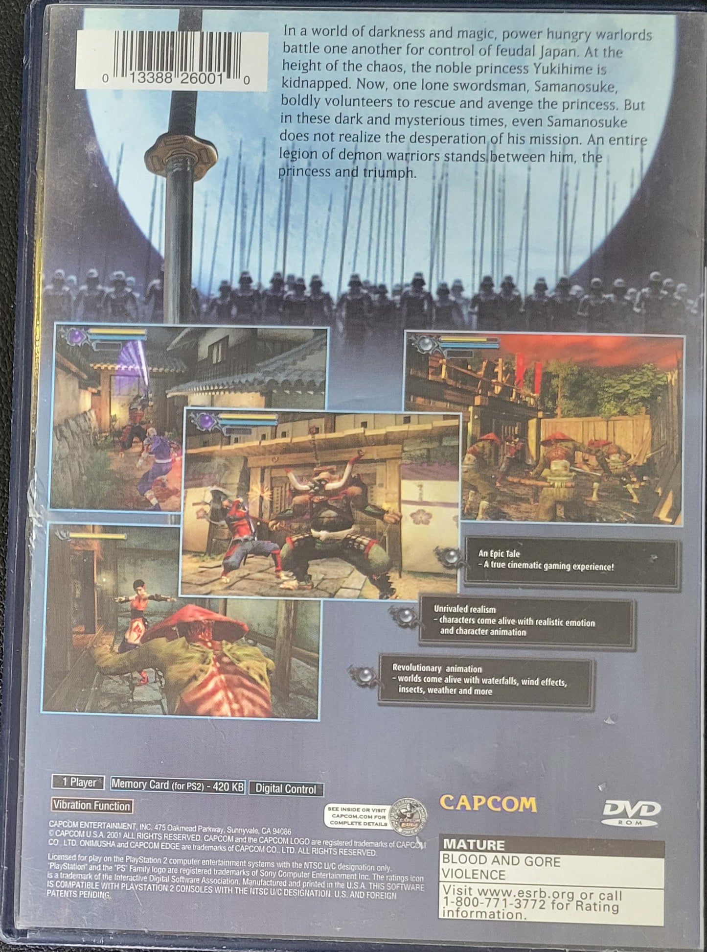 Onimusha: Warlords - Sony PlayStation 2 PS2 (CIB) Pre-Owned Tested & Working Great Shape!