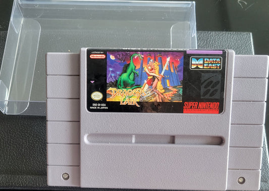 AUTHENTIC Dragons Lair - SNES - Super Nintendo Ent. System 1995 NTSC Cartridge + Protector