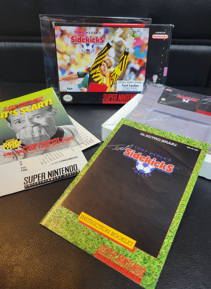 Tony Meola's: Sidekick Soccer (SNES) - Super Nintendo Ent. 1993 IMMACULATE Condition - FACTORY PLASTIC (REAL CIB)