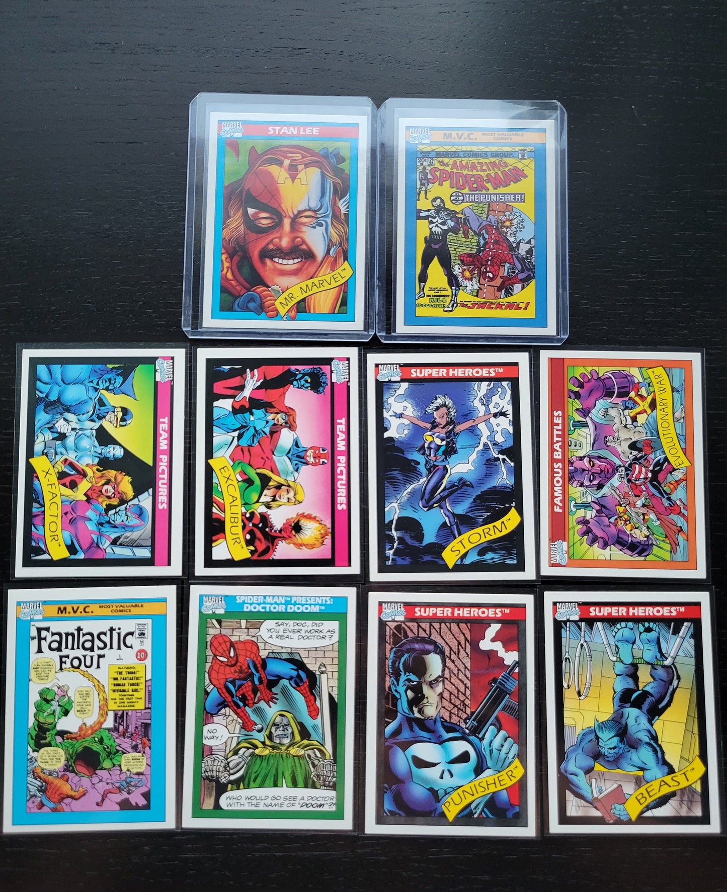 1st EDITION Marvel Cards 1990 Super Rare Base Set Stan Lee Spider-Man "Introducing The Punisher"! X-Men FANTASTIC First Ever Seen On Cards!