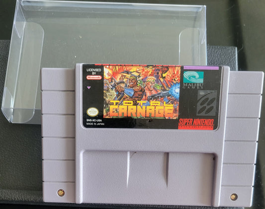Total Carnage - Authentic SNES - Super Nintendo Ent. System 1995 NTSC Cartridge + Protector