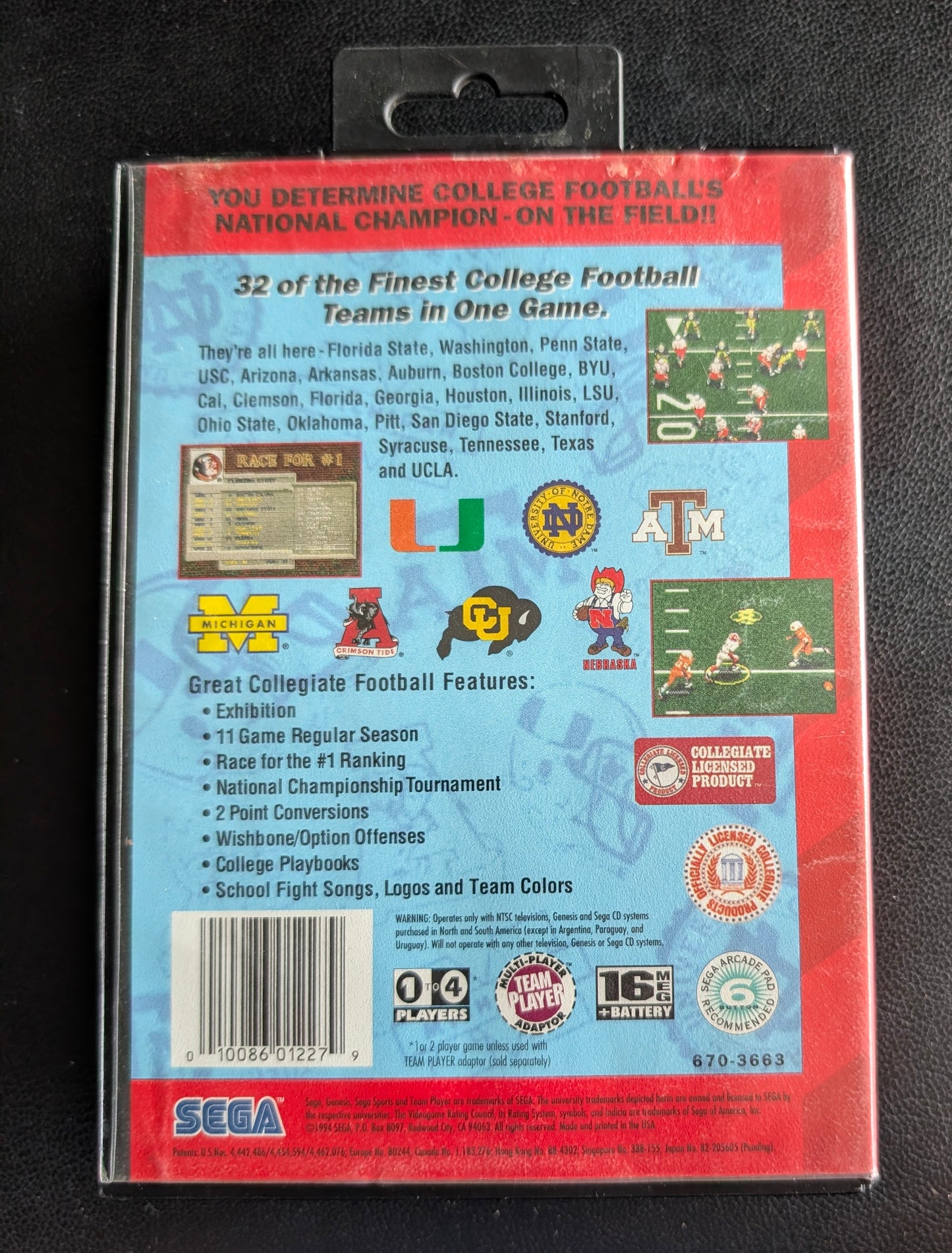 College Football's National Championship - Boxed CIB (Sega Genesis) | 1994 | Sports / Football