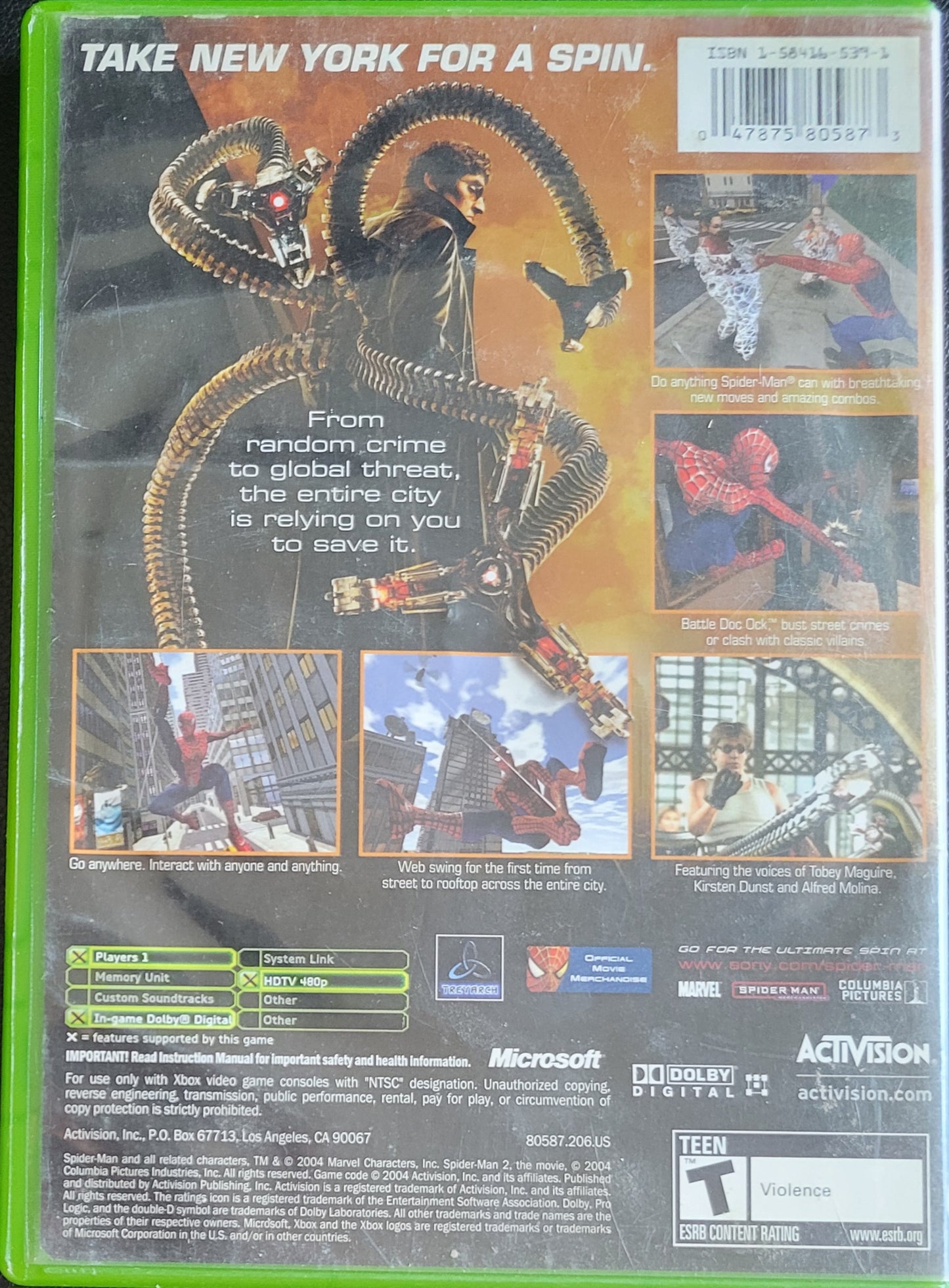 Spider-Man 2 Microsoft XBOX - CWB Pre-Owned Great Shape Tested & Working CLEAN DISC