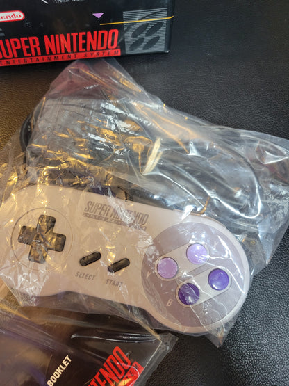 SNS-005 Controller (SNES) - Super Nintendo Ent. 1991 PRISTINE Condition FACTORY PLASTIC - (REAL CIB)