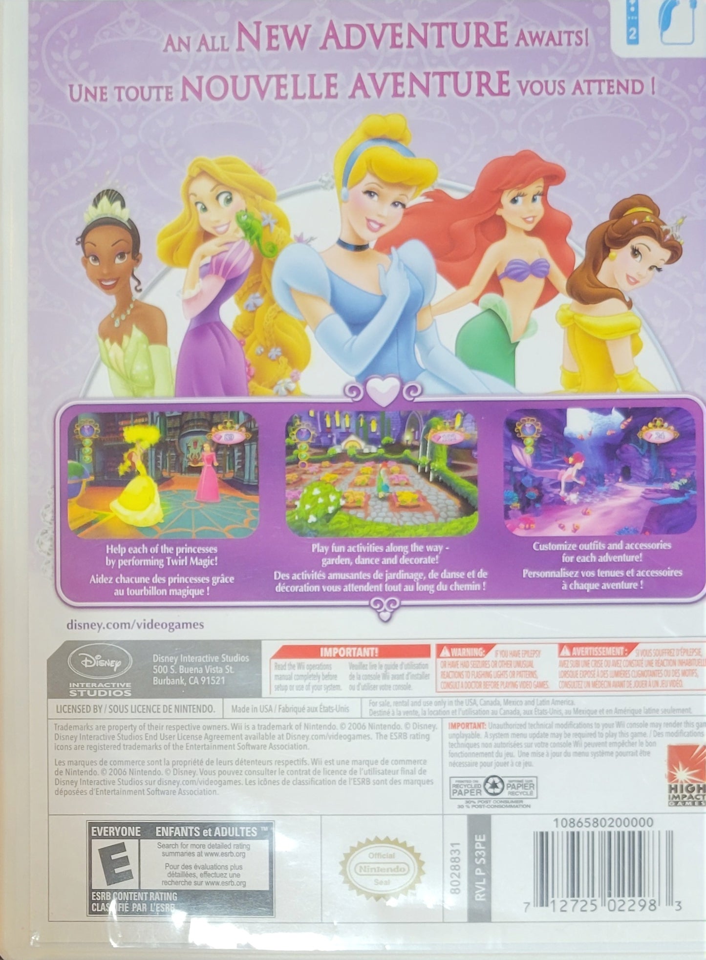Disney Princess My Fairytale Adventure – 2011 Nintendo Wii CIB Re-Sealed Like New