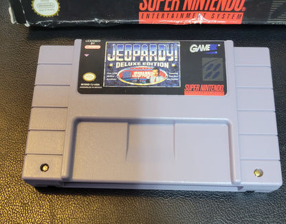 Jeopardy Deluxe Edition (SNES) - Super Nintendo Ent. Great Condition - CWB Box + Protector