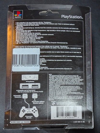 Sony PlayStation PS1 Controller SCPH-1080 UW (1994) | White | Complete in Box (CIB) | Open Box | Rare