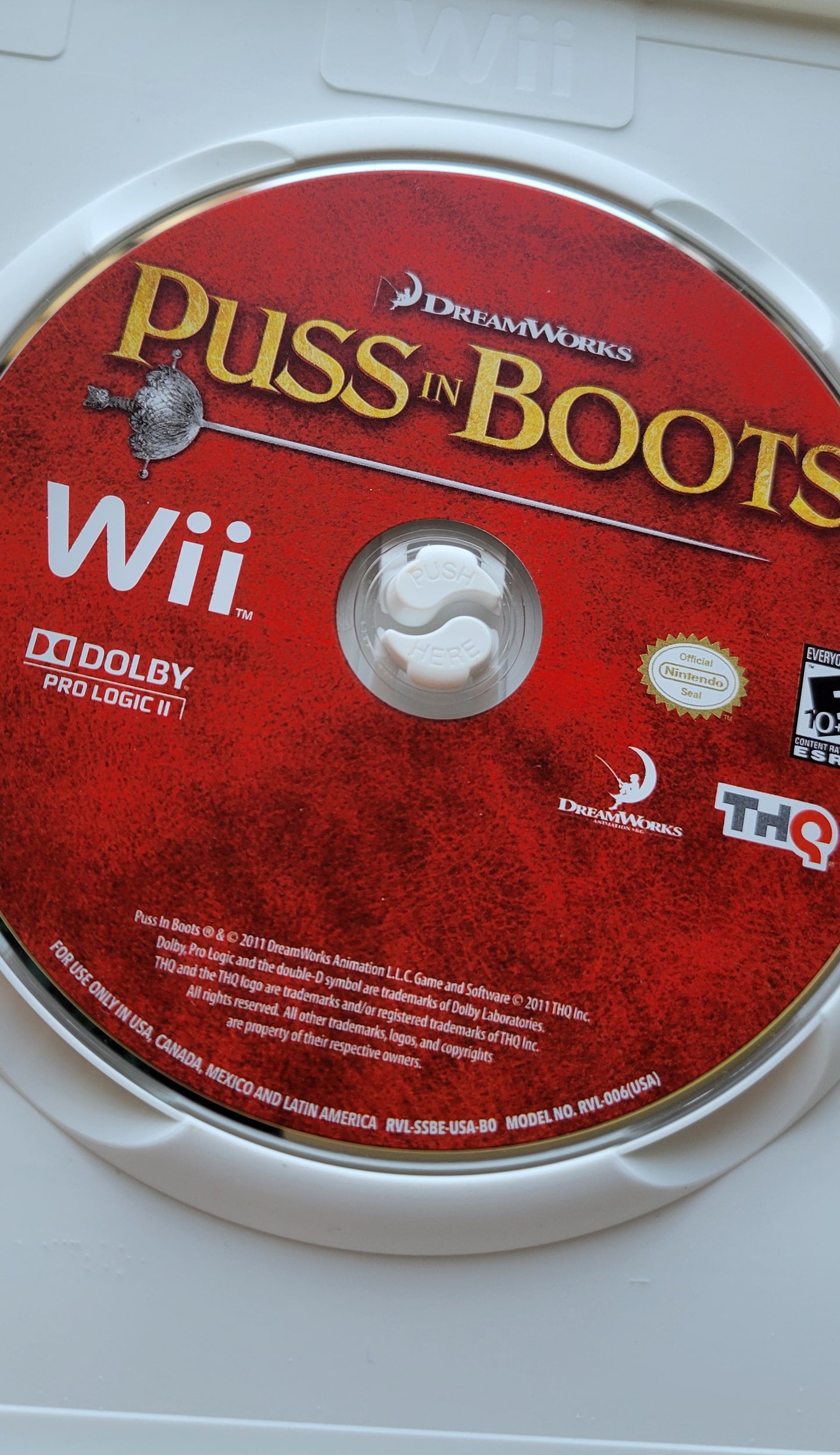 PUSS In BOOTS - 2011 Nintendo Wii - CIB Tested & Working - Clean Disc