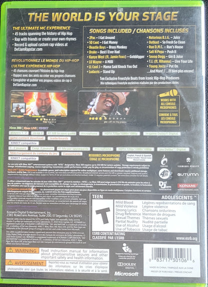 Def Jam: Rap Star - (CIB) - Microsoft XBOX 360 - Pre-Owned Like New CLEAN DISC