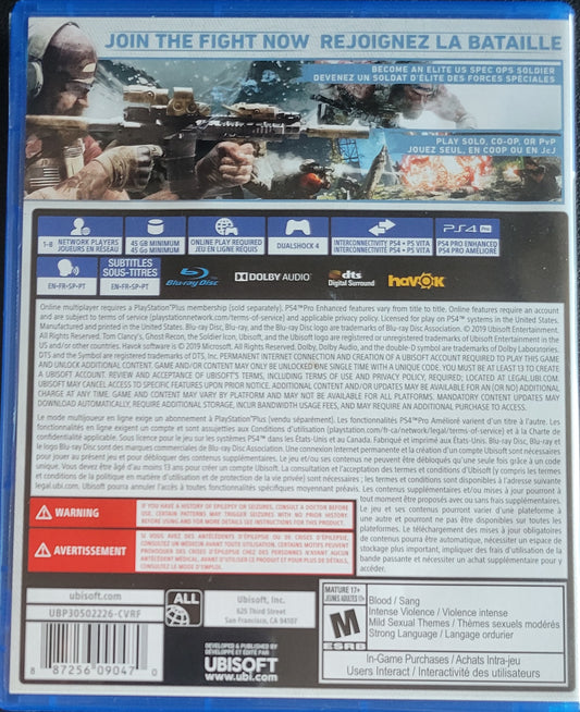 Ghost Recon Breakpoint (CIB) – Sony PlayStation 4 PS4 – Re-Sealed (2019)