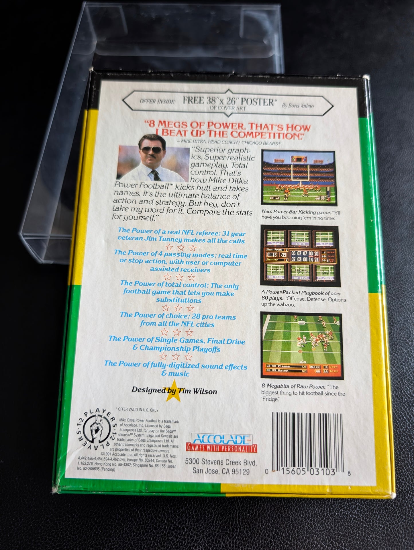 Mike Ditka Power Football - Boxed CIB (Sega Genesis) | 1992 | Sports / Football