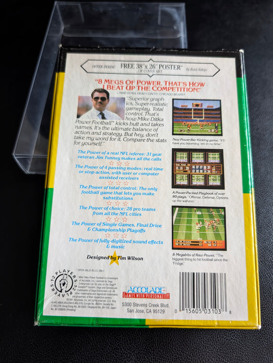Mike Ditka Power Football - Boxed CIB (Sega Genesis) | 1992 | Sports / Football