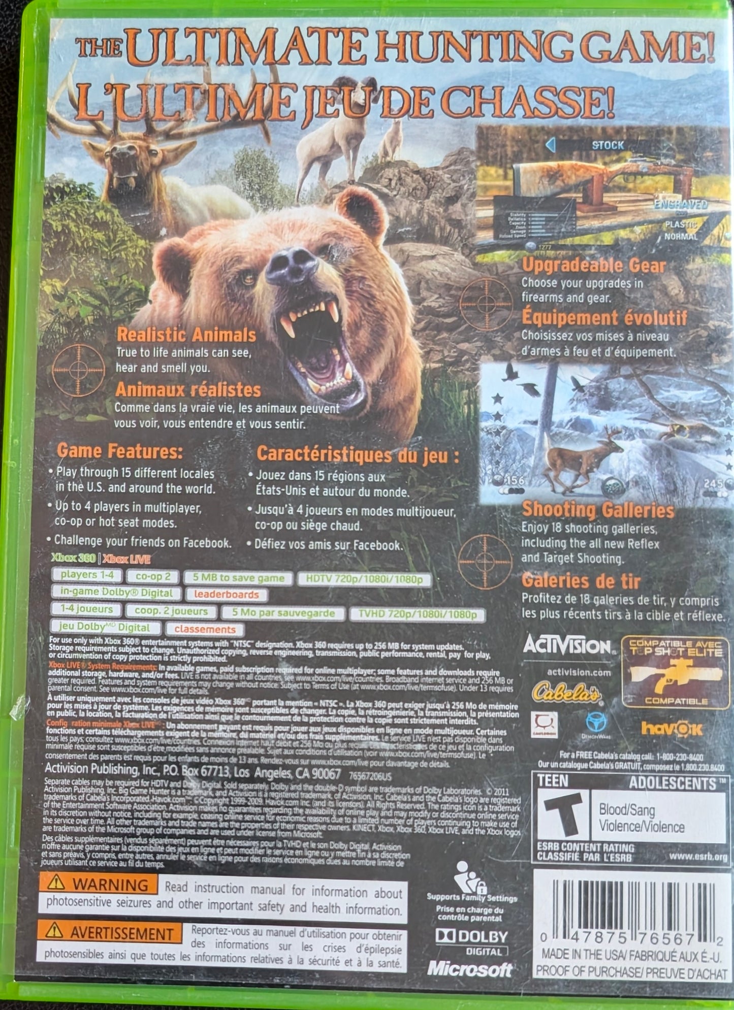 Cabela's Big Game Hunter 2012 – 2011 Microsoft Xbox 360 CIB – RE-Sealed – Excellent