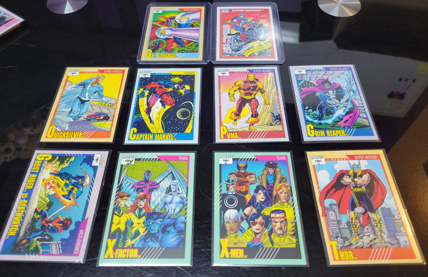 2ND EDITION Marvel Cards 1991 One & Only Extremely Rare Set Captain America + Dr. Strange Absolutely Mint Condition Worth Grading AUTHENTIC 10 Card Set