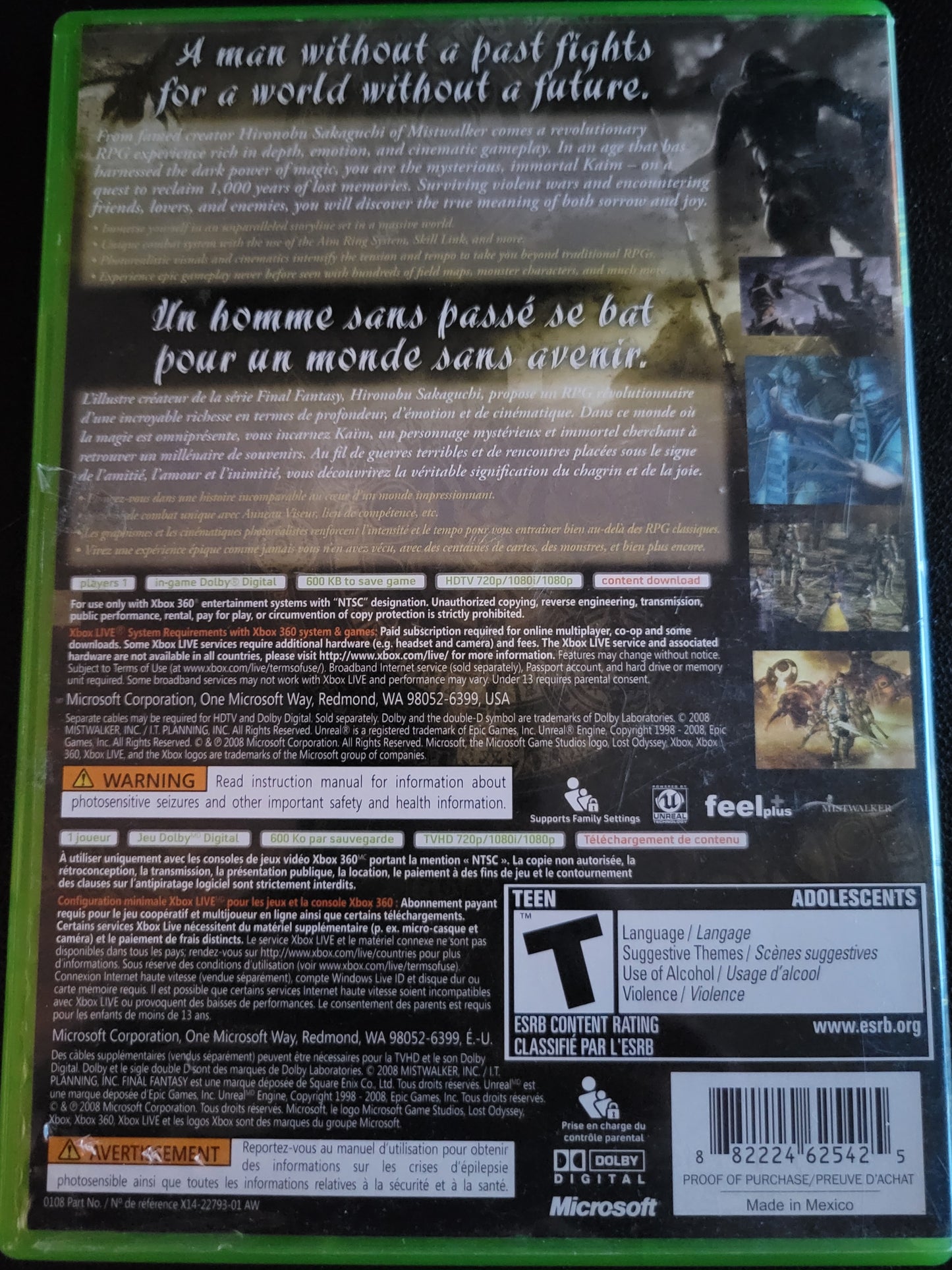 Lost Odyssey - Microsoft XBOX 360 - 3 CLEAN DISC CIB Pre-Owned Great Shape Tested & Working
