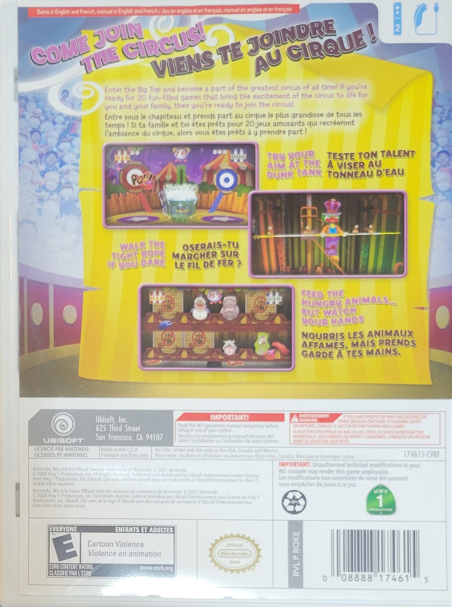 Family Fest Circus Games – 2008 Nintendo Wii CIB – RE-SEALED + Clean Disc