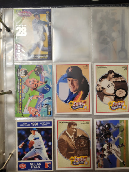 BINDER Lot Of 41 Assorted NHL MLB HOCKEY BASEBALL Cards 80s 90s Protection Since New Great Investment Opportunity