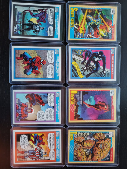 1st EDITION Marvel Cards 90 91 Only Super Rare Base Set Spider-Man Captain America Punisher Silver Surfer First Time Ever Seen On Cards!