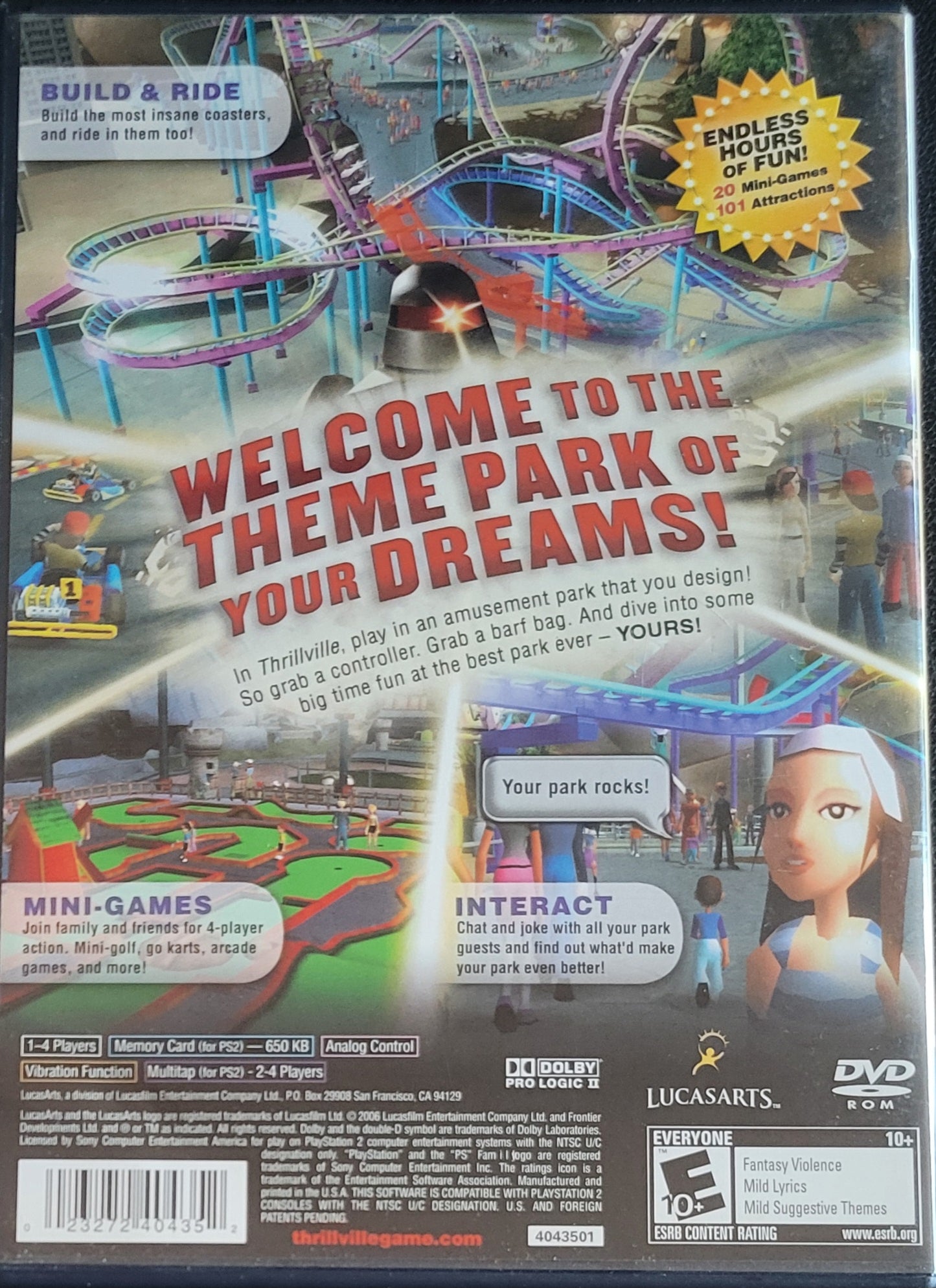 Thrillville – Sony PlayStation 2 PS2 (CIB) – Tested – Re-Sealed (2006)