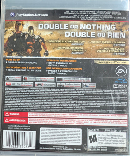 Army of Two: The Devil’s Cartel – 2013 Sony PlayStation 3 CIB – RE-Sealed – Excellent